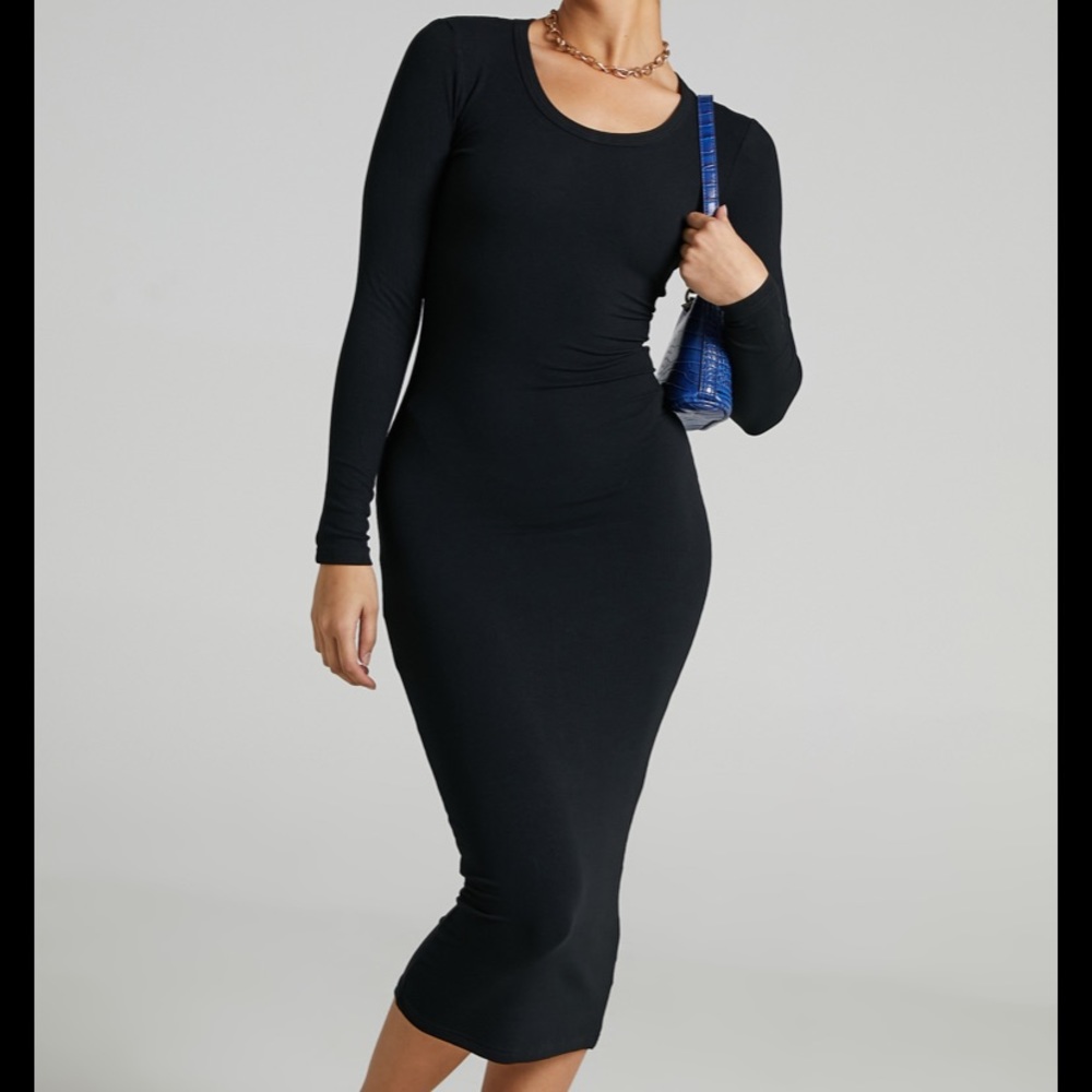 Topshop long sleeve midi bodycon dress